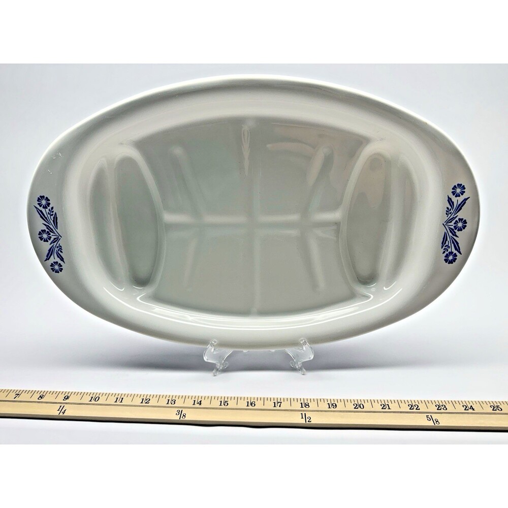 Corning Ware Blue Cornflower P-19 Divided Platter Serving Tray MCM Vintage - Picture 2 of 7